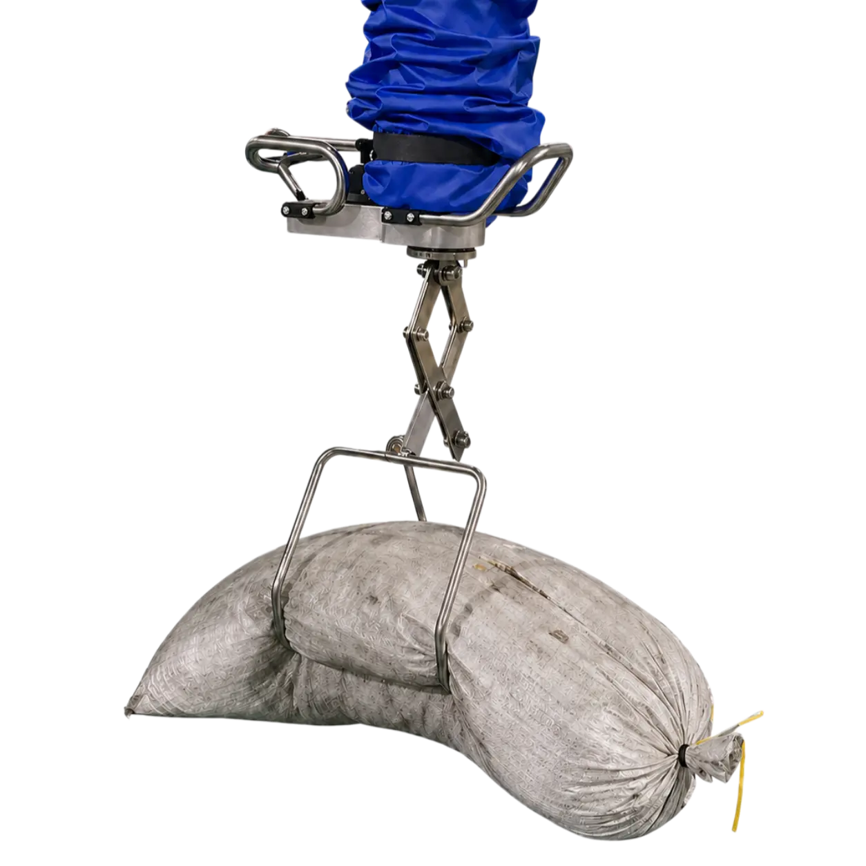 Porous sack lifting with mechanical gripper